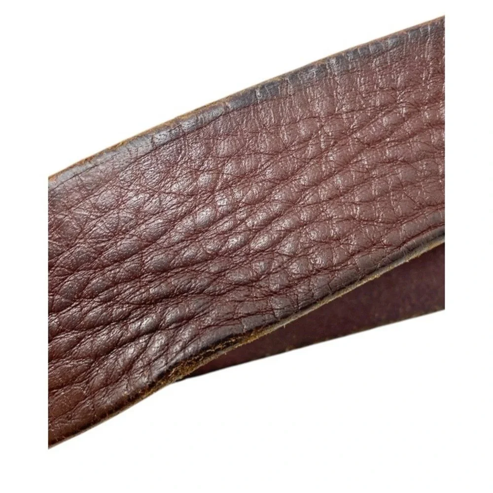 American Eagle Mens Brown Soft Leather Textured Belt Size Small Preppy Casual